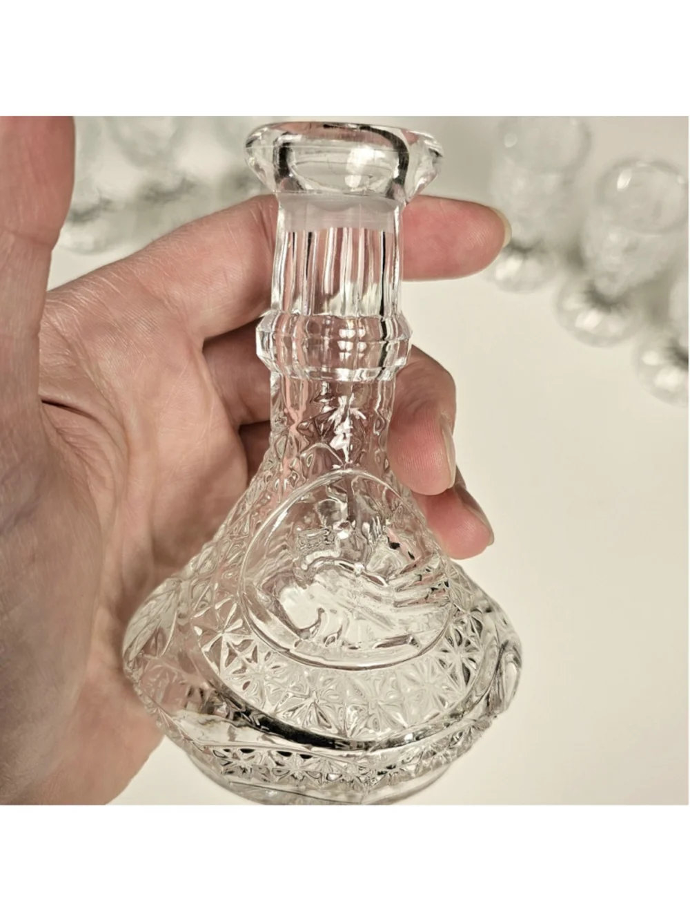 Vtg Hofbauer Byrdes Crystal Small Cordial Liqueur Decanter Set 6 Glasses Germany
